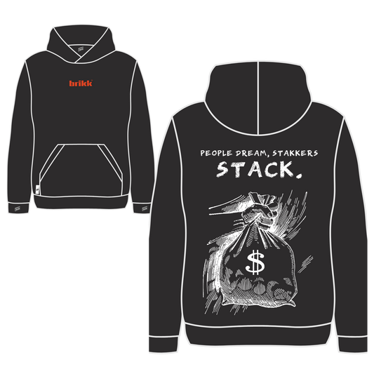 BRIKK "STAKKERS STACK" BLACK HOODIE